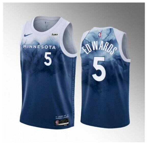 Mens Youths Kids Anthony Edwards Blue White Stitched Jersey - Picture 1 of 5